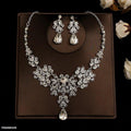 Flower Tear Drop Necklace Set