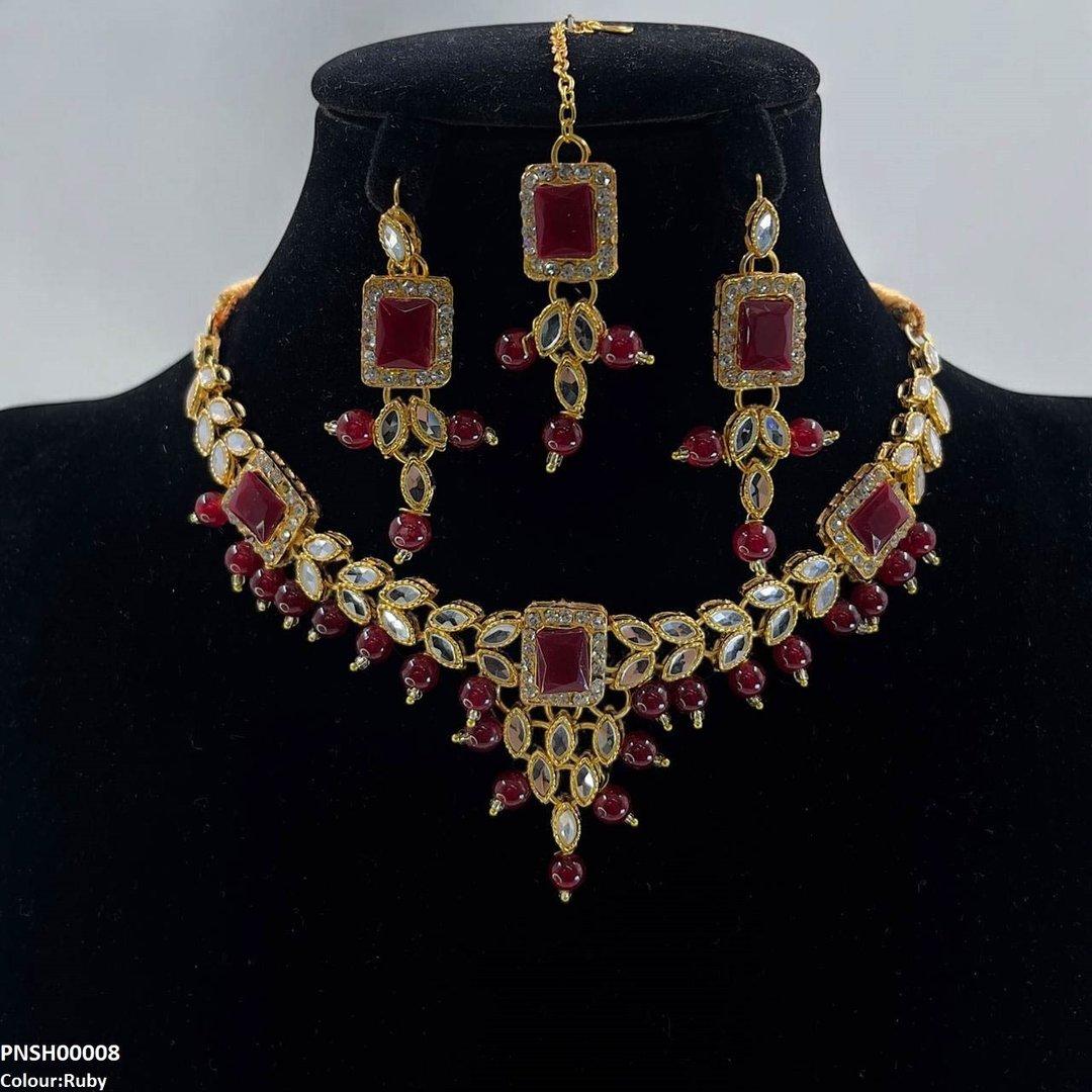 Rectangle/Tear Necklace Set